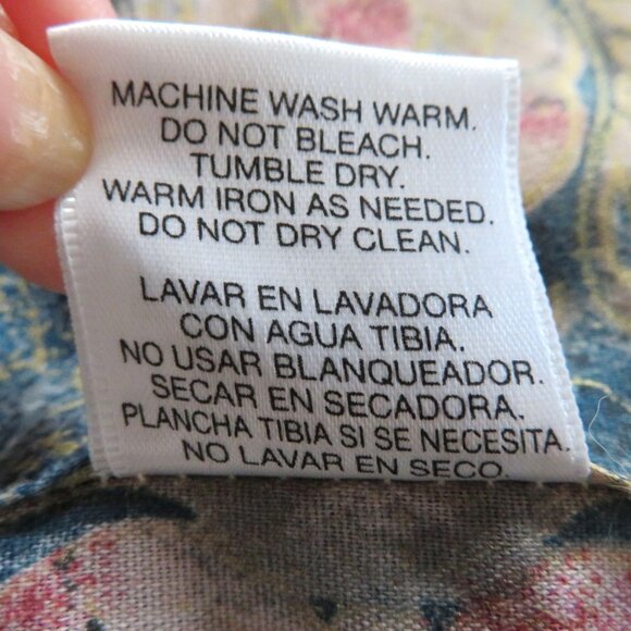 New Vintage JCPenney Valance Curtain Scalloped Blue Floral Stripe Pattern USA - Picture 10 of 11